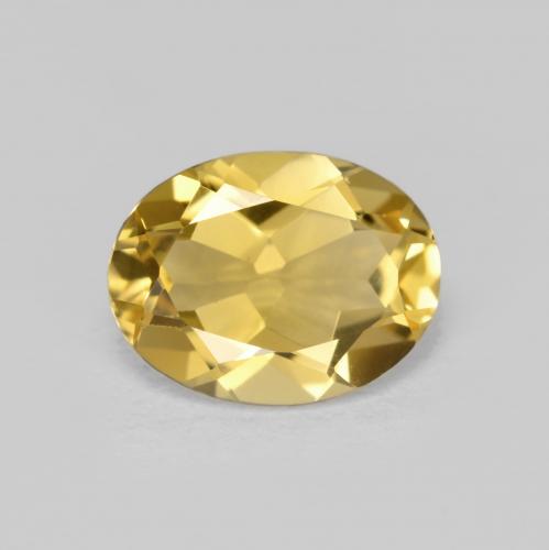 Béryl jaune solidage naturelle coupe ovale, 1,57 ct, VVS-VS