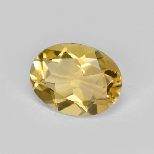 Béryl jaune solidage naturelle coupe ovale, 1,57 ct, VVS-VS