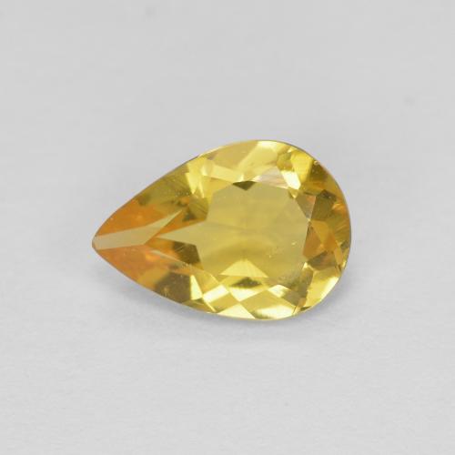 Béryl Doré jaunâtre naturelle En forme de poire, 0.56 ct, VVS