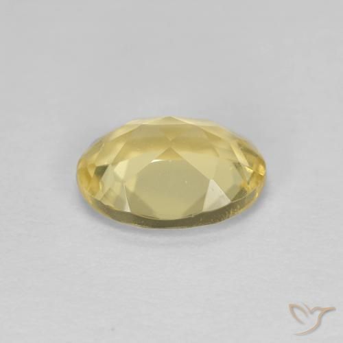 Béryl Jaune moutarde naturelle ovale, 1.12 ct, VVS-VS