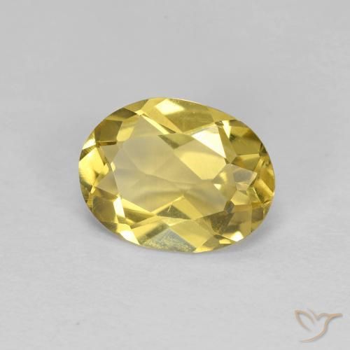 Béryl Jaune clair naturelle ovale, 1.14 ct, VVS-VS
