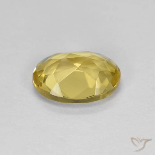 Béryl Jaune Dijon naturelle ovale, 1.19 ct, VVS-VS