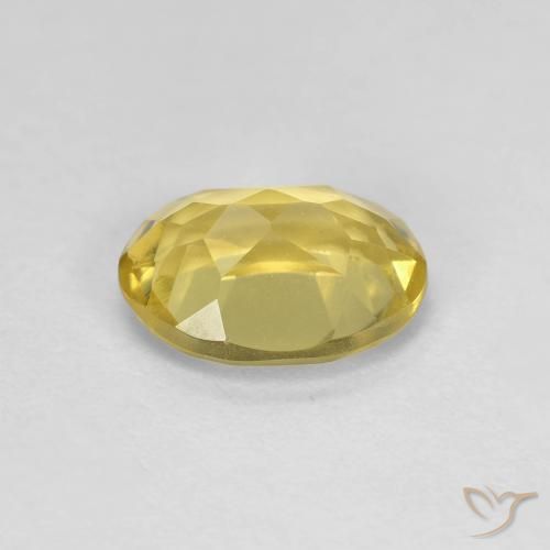 Béryl Jaune moutarde naturelle ovale, 1.23 ct, VVS-VS
