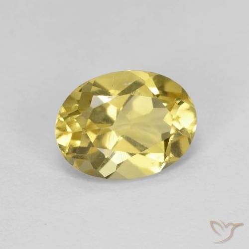 Béryl Jaune Dijon naturelle ovale, 1.33 ct, VVS-VS