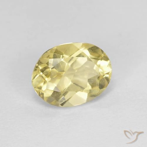 Béryl Jaune clair naturelle ovale, 1.27 ct, VVS-VS