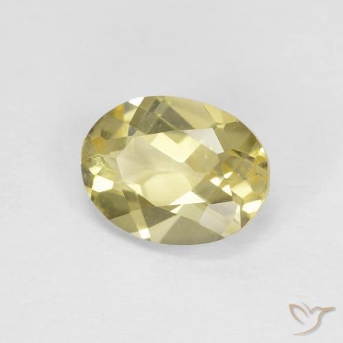Béryl Jaune clair naturelle ovale, 1.16 ct, VVS-VS