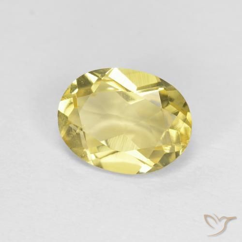Béryl Jaune clair naturelle ovale, 1.21 ct, VVS-VS