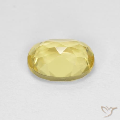 Béryl Jaune clair naturelle ovale, 1.21 ct, VVS-VS