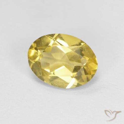 Béryl Jaune moyen-léger naturelle ovale, 1.21 ct, VVS-VS
