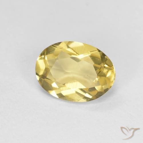 Béryl Jaune Dijon naturelle ovale, 1.22 ct, VVS-VS