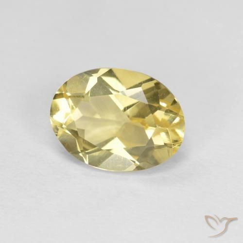 Béryl Jaune lagune léger naturelle ovale, 1.15 ct, VVS-VS