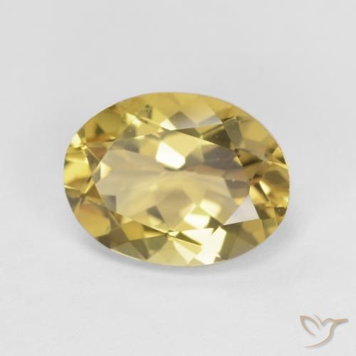 Béryl Jaune foncé naturelle ovale, 2.33 ct, VVS