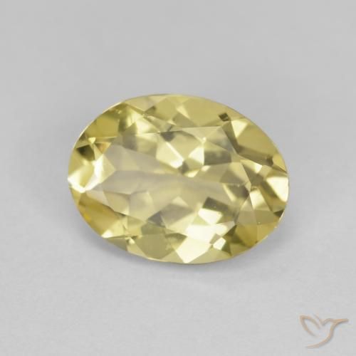 Béryl Jaune moyen naturelle ovale, 1.58 ct, VS