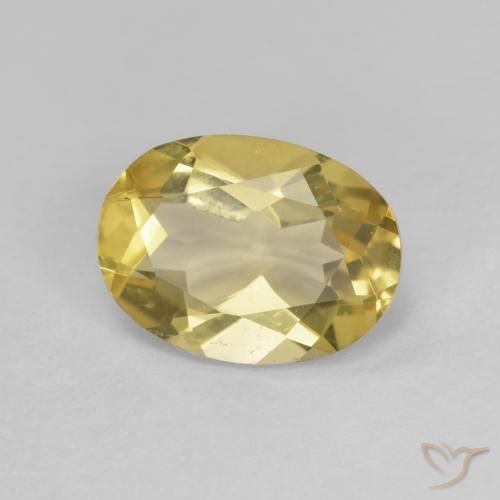 Béryl Jaune clair naturelle ovale, 1.52 ct, VS