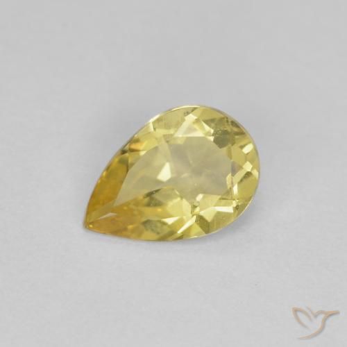 0.49ct Naturel Jaune Dijon Béryl, En forme de poire, VS