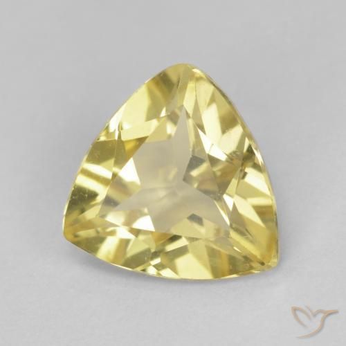 Béryl Jaune clair naturelle Trillion, 1.36 ct, VS