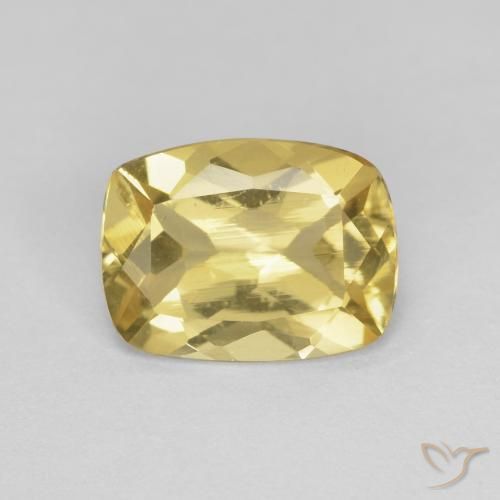 1.69ct Naturel Doré léger Béryl, Coussin, VS
