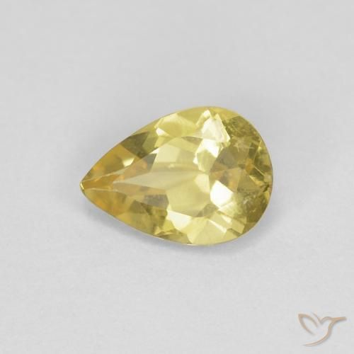 0.62ct Naturel Jaune pâle Béryl, En forme de poire, VS