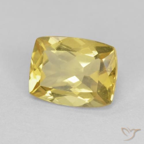 Béryl Jaune miel léger naturelle Coussin, 1.42 ct, VS