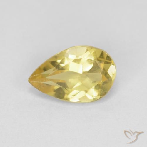 0.85ct Naturel Jaune clair Béryl, En forme de poire, VS