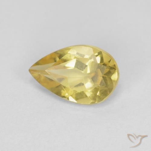 Béryl Jaune clair naturelle En forme de poire, 0.85 ct, VS