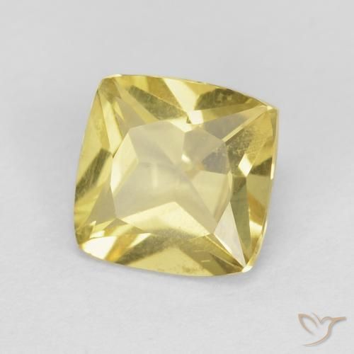 Béryl Jaune terreux naturelle Coussin, 0.91 ct, VS