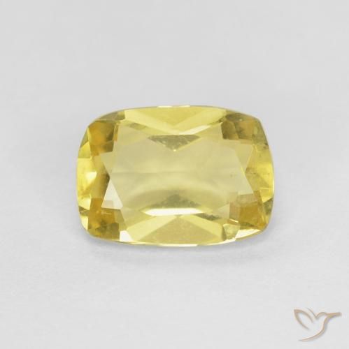Béryl jaune naturelle coupe coussin, 0,75 ct, VS
