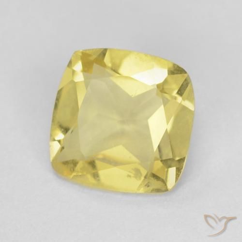Béryl Jaune clair naturelle Coussin, 0.65 ct, VS
