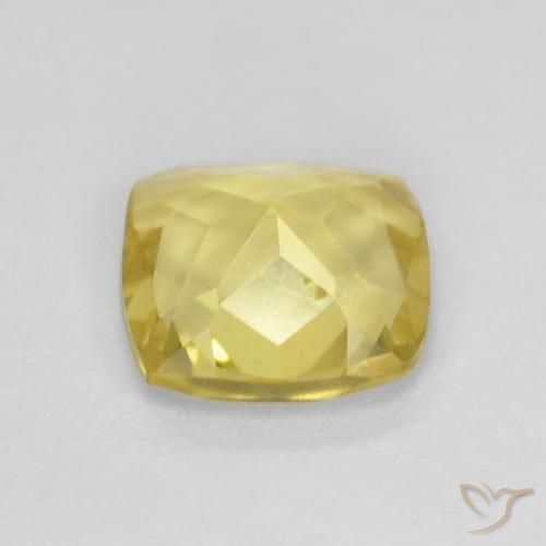Béryl Jaune clair naturelle Coussin, 0.65 ct, VS