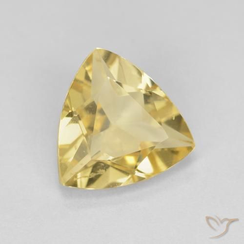 Béryl Jaune doré léger naturelle Trillion, 1.38 ct, VS