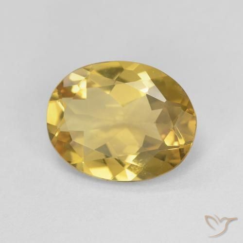 Béryl Jaune solidage naturelle ovale, 2.06 ct, VS