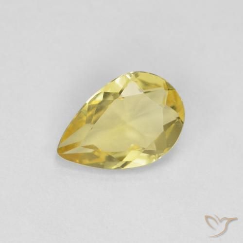 0.50ct Naturel Jaune miel léger Béryl, En forme de poire, VS
