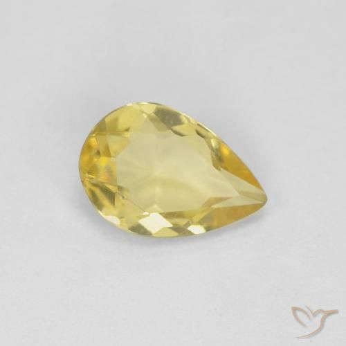 Béryl Jaune miel léger naturelle En forme de poire, 0.50 ct, VS