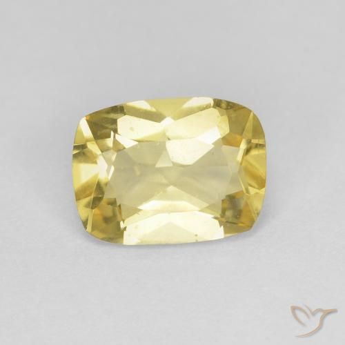 Béryl Jaune doré léger naturelle Coussin, 1.23 ct, VS