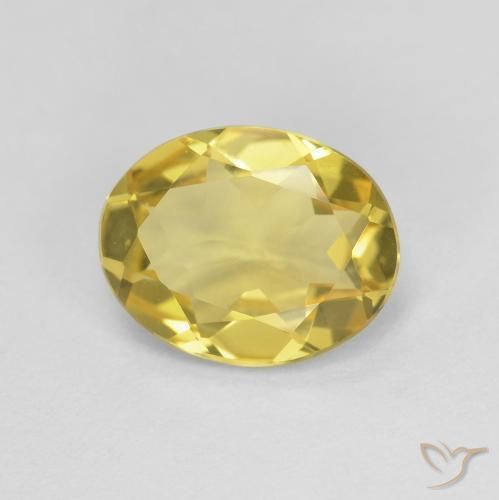 Béryl Jaune moyen naturelle ovale, 1.55 ct, VS