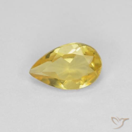 Béryl Jaune doré léger naturelle En forme de poire, 0.78 ct, VVS-VS