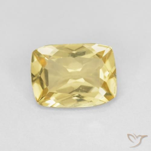 Béryl Jaune chaud naturelle Coussin, 1.31 ct, VVS-VS