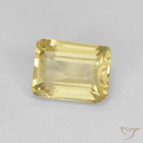 1.05ct Naturel Jaune Dijon très clair Béryl, Taille émeraude, VVS-VS