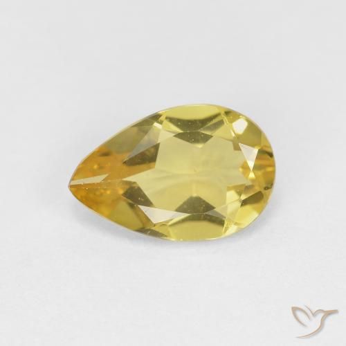 1.02ct Naturel Jaune clair Béryl, En forme de poire, VVS