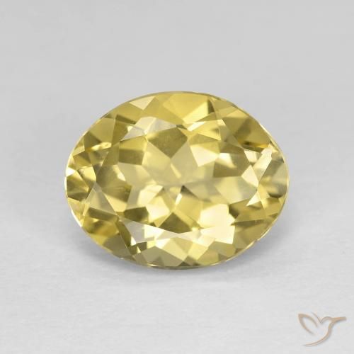 3.00ct Naturel Medium Light-Yellow Béryl, ovale, VVS