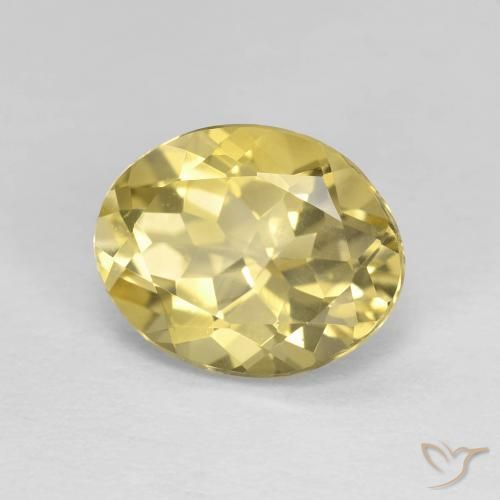 Béryl Medium Light-Yellow naturelle ovale, 3.00 ct, VVS