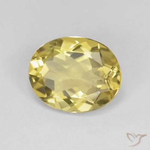 Béryl Jaune Toscane naturelle ovale, 3.13 ct, VVS