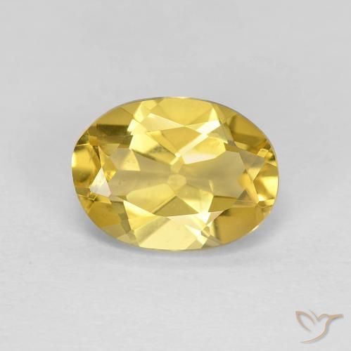 Béryl Jaune moyen naturelle ovale, 1.58 ct, VVS
