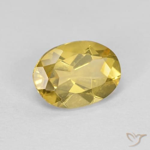 Béryl Jaune moyen naturelle ovale, 1.58 ct, VVS