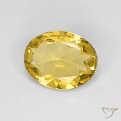 Béryl Jaune Toscane naturelle ovale, 2.11 ct, VVS-VS