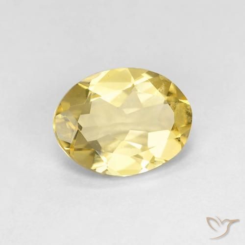 Béryl Jaune pâle naturelle ovale, 1.53 ct, VS