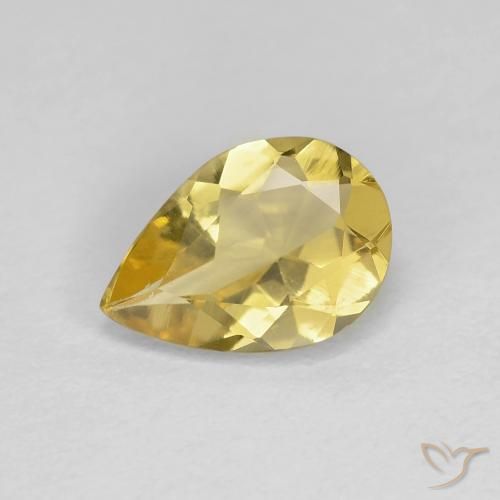 0.98ct Naturel Jaune clair Béryl, En forme de poire, VVS-VS