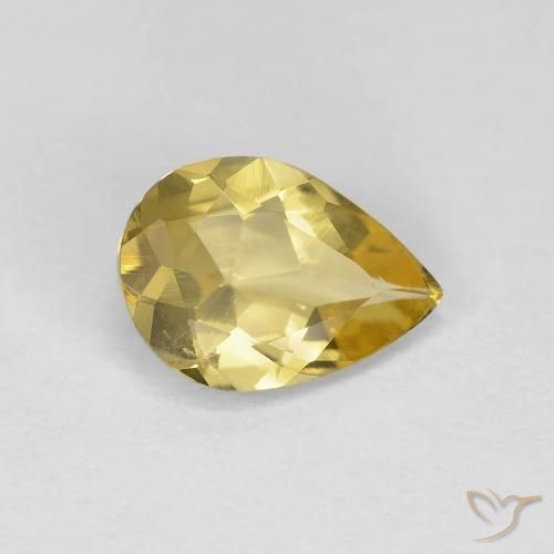 Béryl Jaune clair naturelle En forme de poire, 0.98 ct, VVS-VS