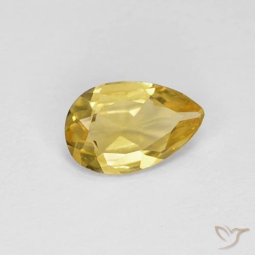 Béryl Jaune doré léger naturelle En forme de poire, 0.85 ct, VVS-VS