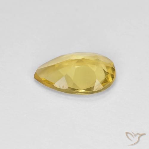 Béryl Jaune doré léger naturelle En forme de poire, 0.85 ct, VVS-VS